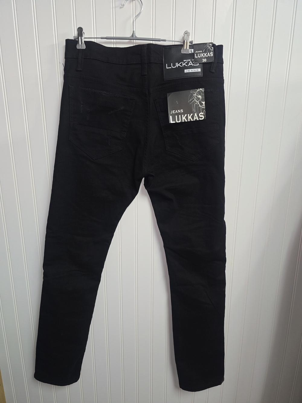 lukka Men's Slim Black Jeans - Back Pocket Branding